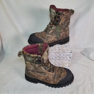 Cabelas Aqua Sheild Realtree Thinsulate Camo Hunting Boots Gorpcore Mens Size 9